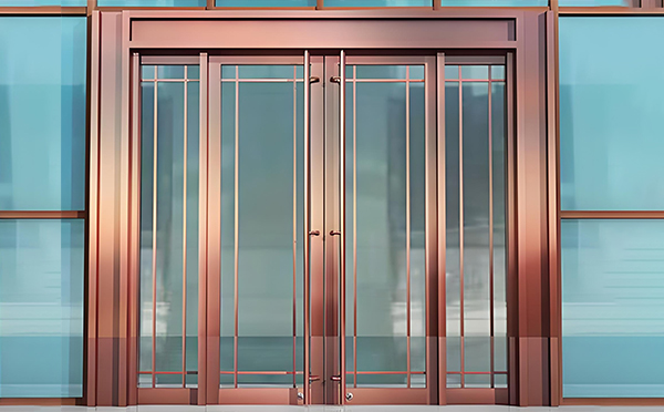 尖扎玻璃地弹门